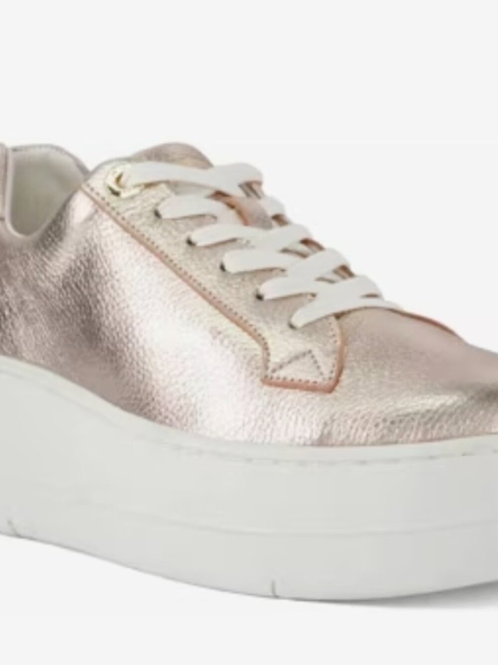 Dune London Episode Platform Sneakers gold Leather Women's Size 11 EU 41 NEW